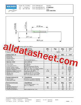 2118503035 Datasheet PDF - Meder Electronic