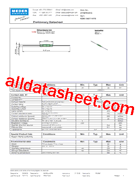 2118701015 Datasheet PDF - Meder Electronic