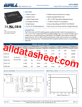 PSAYC Datasheet PDF - Wall Industries,Inc.