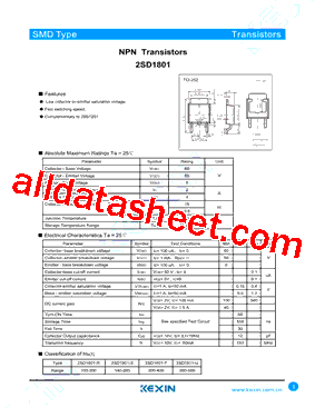 2SD1801-R Datasheet PDF - Guangdong Kexin Industrial Co.,Ltd