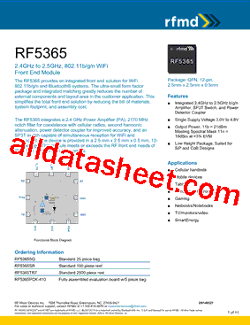 RF5365 Datasheet PDF - RF Micro Devices
