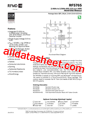 RF5765 Datasheet PDF - RF Micro Devices