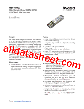 AFBR-709HDZ Datasheet PDF - AVAGO TECHNOLOGIES LIMITED