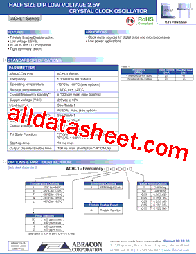 ACHL1 Datasheet PDF - Abracon Corporation