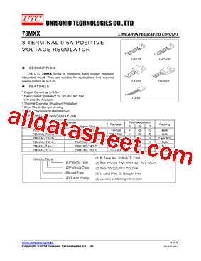 78MXXL-T60-K Datasheet PDF - Unisonic Technologies