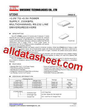 UT3243G-R28-R Datasheet PDF - Unisonic Technologies