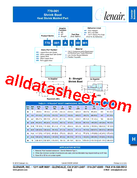 770-001 Datasheet PDF - Glenair, Inc.