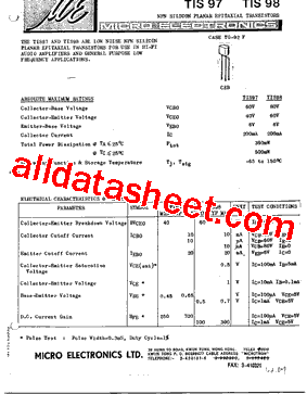 TIS97 Datasheet PDF - Micro Electronics