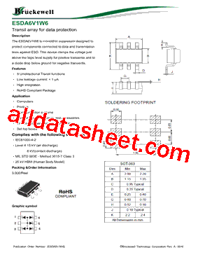 ESDA6V1W6 Datasheet PDF - Bruckewell Technology LTD