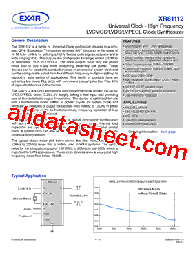 XR81112 Datasheet PDF - Exar Corporation