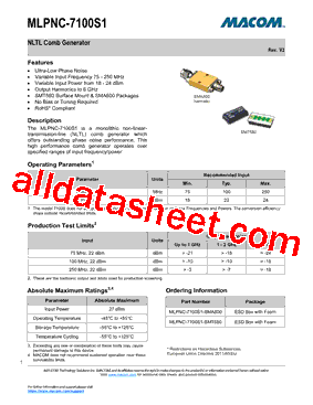 MLPNC-7100S1 Datasheet PDF - M/A-COM Technology Solutions, Inc.