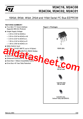 M24C08-RMB6TP Datasheet PDF - STMicroelectronics
